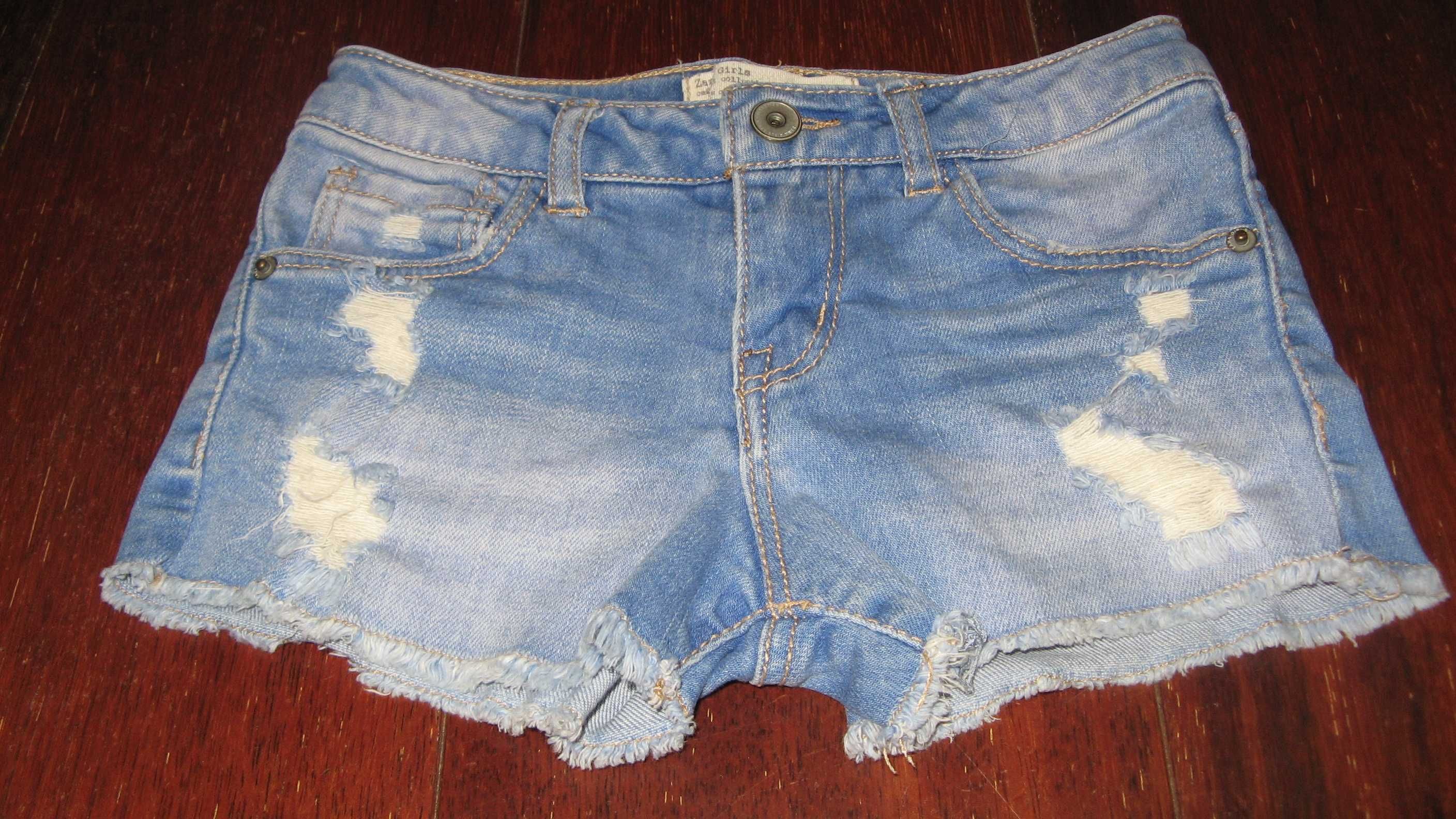 Krótkie spodenki jeansowe  dziewczęce ZARA Girls rozm. 5 (110 cm.)