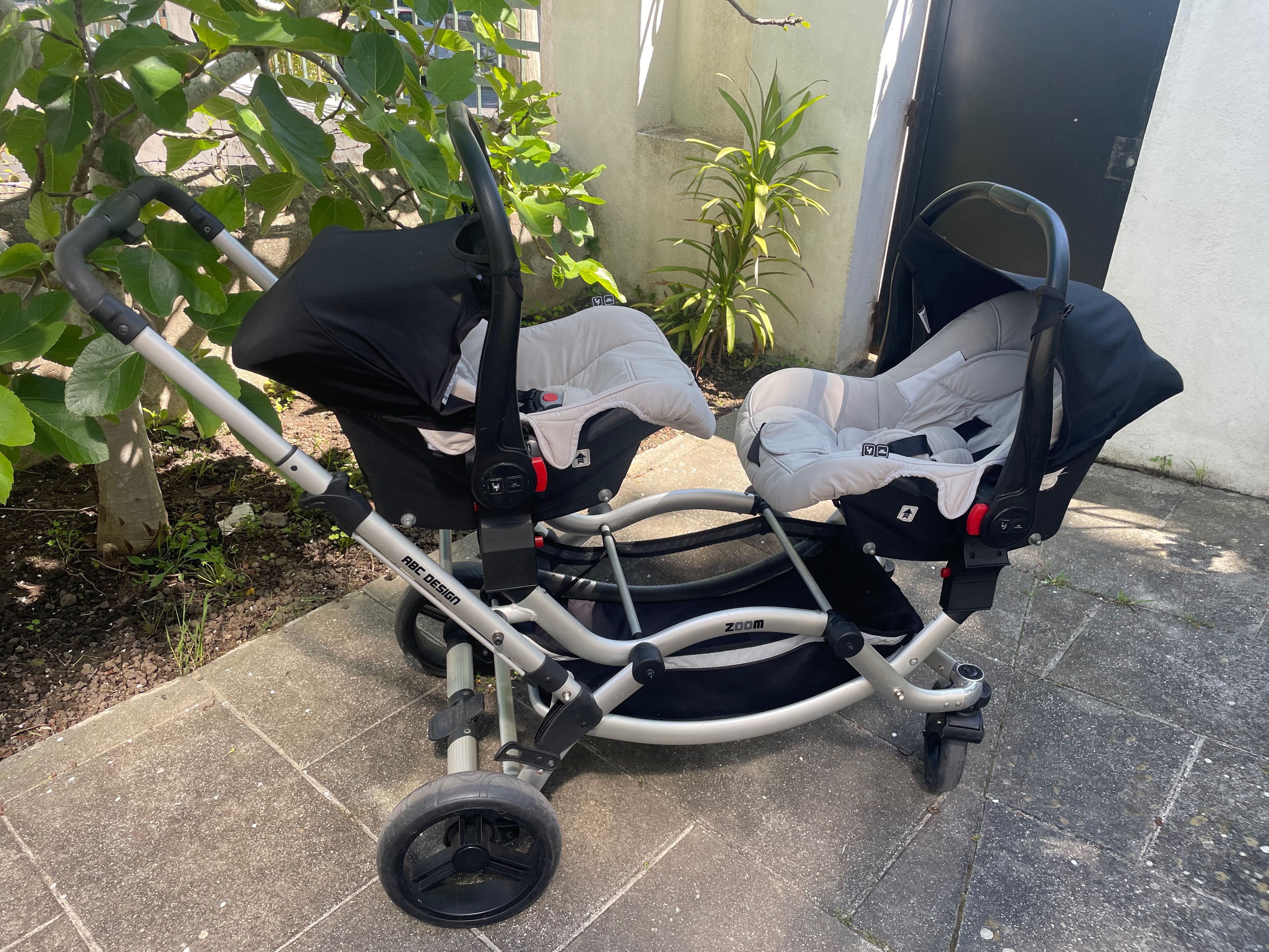 Carrinho Duplo Gêmeos com Bebê Conforto | ABC Design Zoom