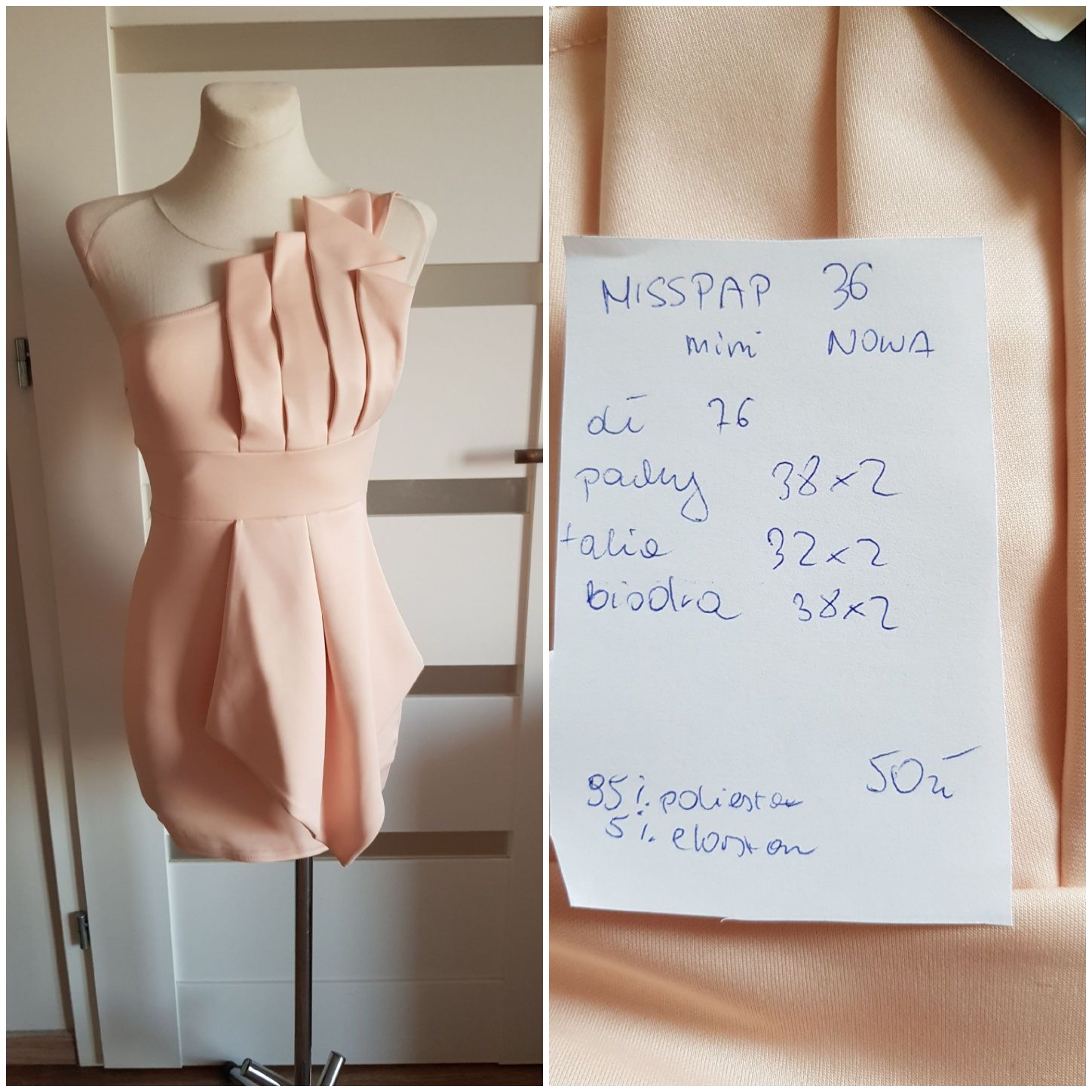 Misspap nowa sukienka na jedno ramię r s nowa