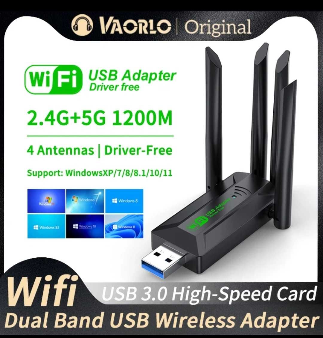 USB-адаптер вайфай двухдиапазонный, 1200 Мбит/с, 802.11AC USB3.0