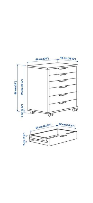 Komoda biurowa na kółkach z szufladami ALEX IKEA -stan bdb REZERWACJA