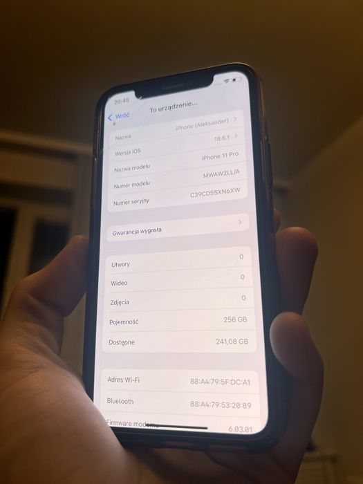 iphone 11 pro 256gb 98% kondycja baterii szary