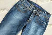Trussardi Jeans spodnie granatowe jeansy niski stan rozm. 26 pas 76 cm