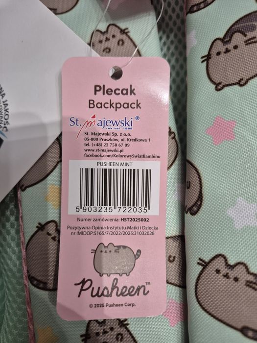 Plecak szkolny Pusheen dziewczęcy St. Majewski kotek różowy