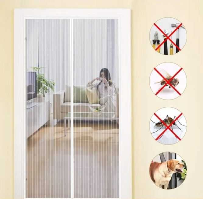 Magnetyczna Moskitiera Na Drzwi Biała 210x120
