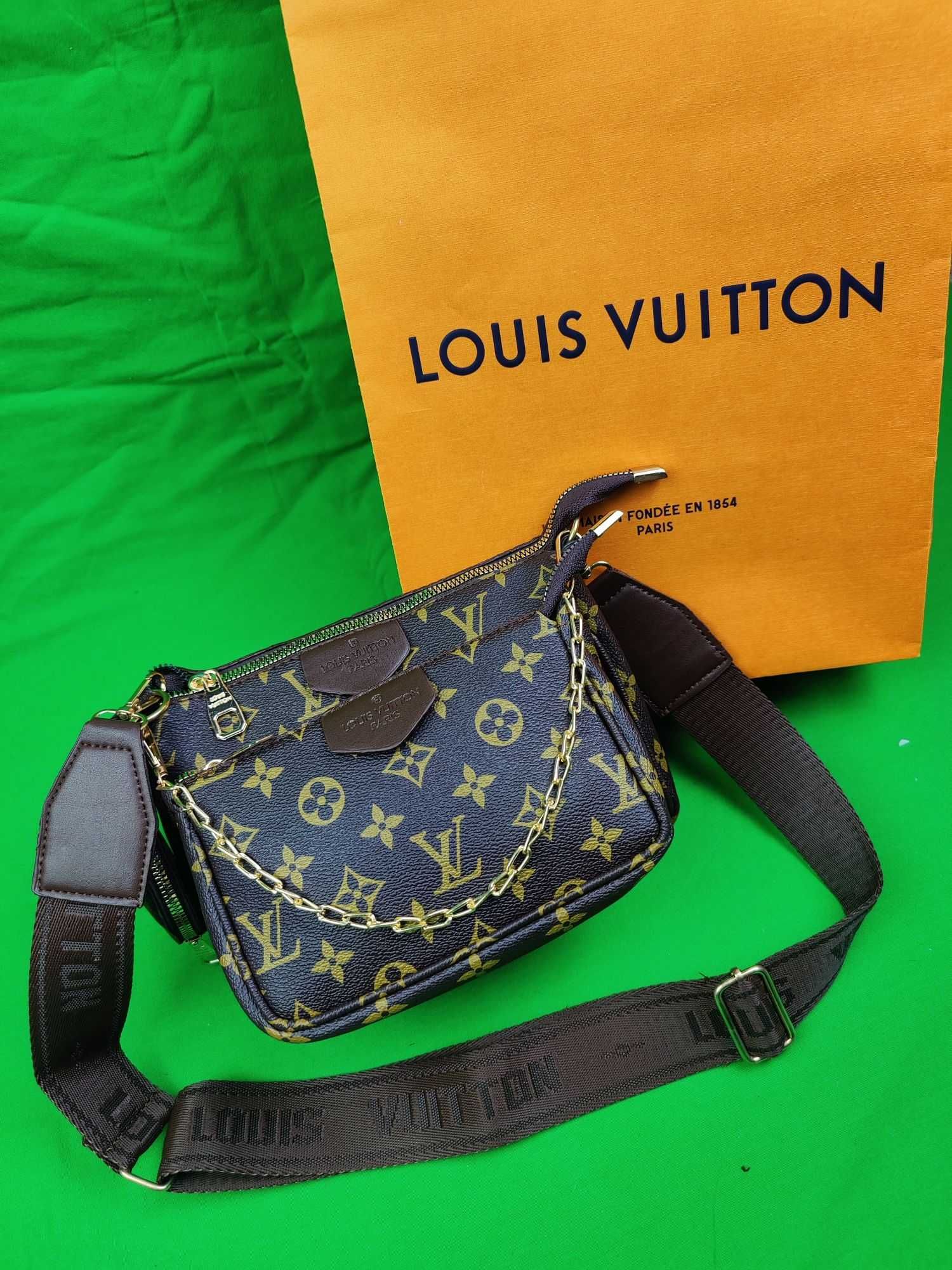 Torebka damska Louis Vuitton torba 3in1 monogram brazowy znaczek  HIT