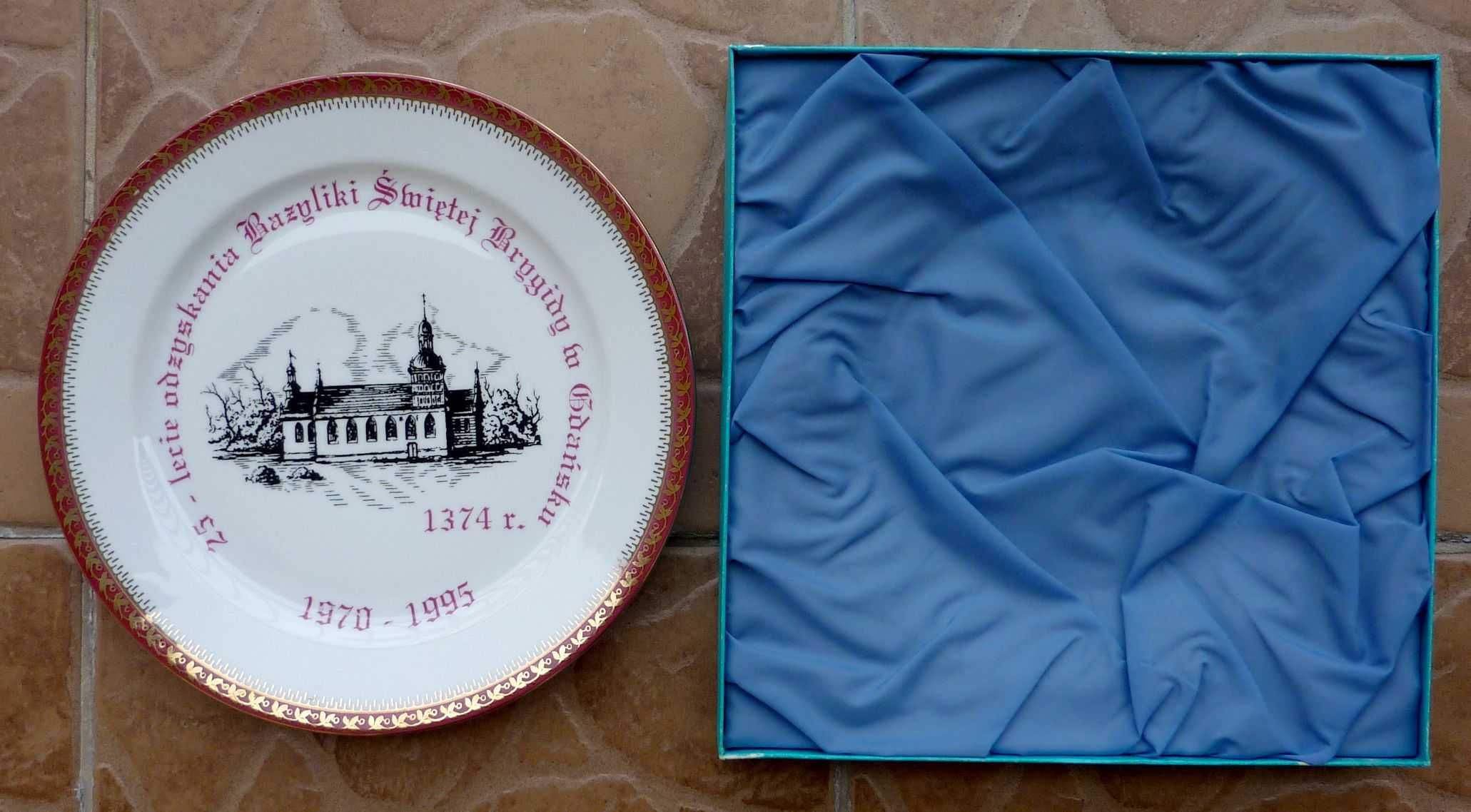 talerz - 25-lecie odzyskania Bazyliki Św. Brygidy w Gdańsku 1970 -1995