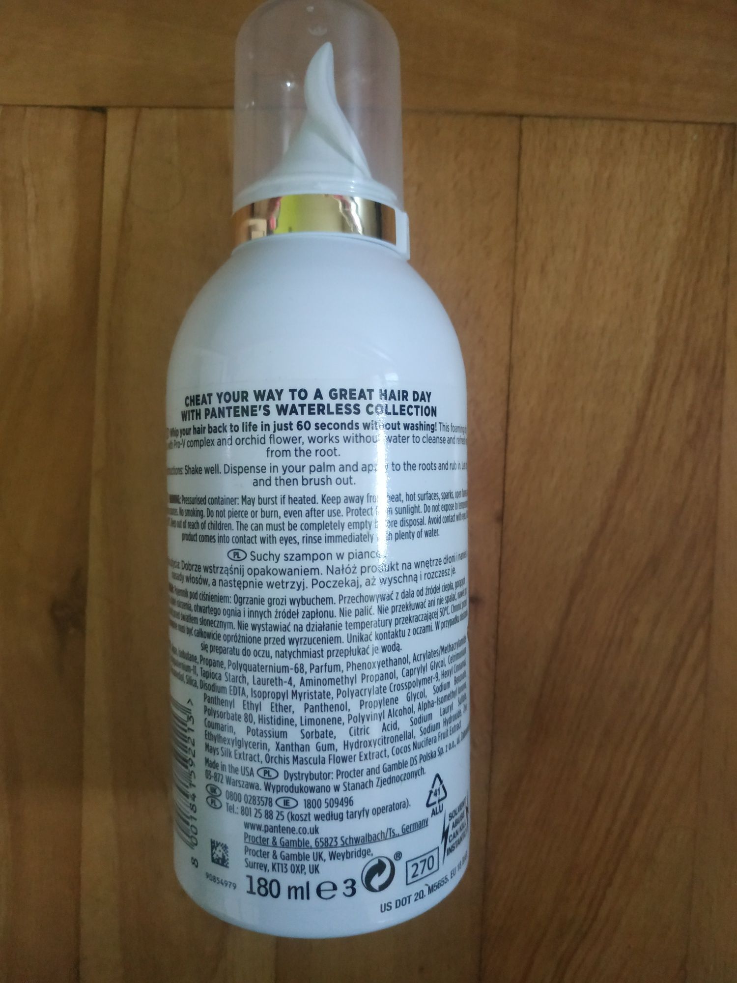 Pantene suchy szampon w piance 180ml