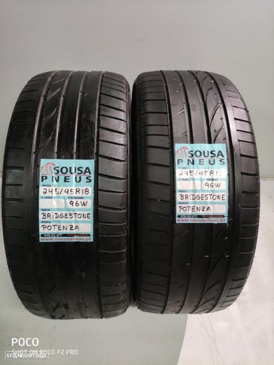 2 pneus semi novos 245/45r18 96w bridgestone