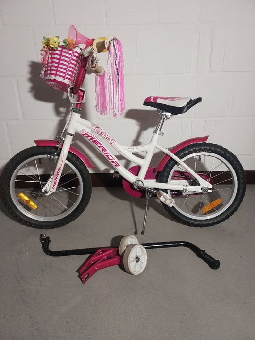 Rower dziecięcy 16cali biało-różowy