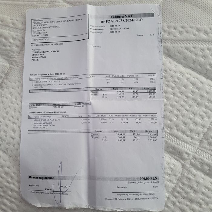 Łóżko jednoosobowe