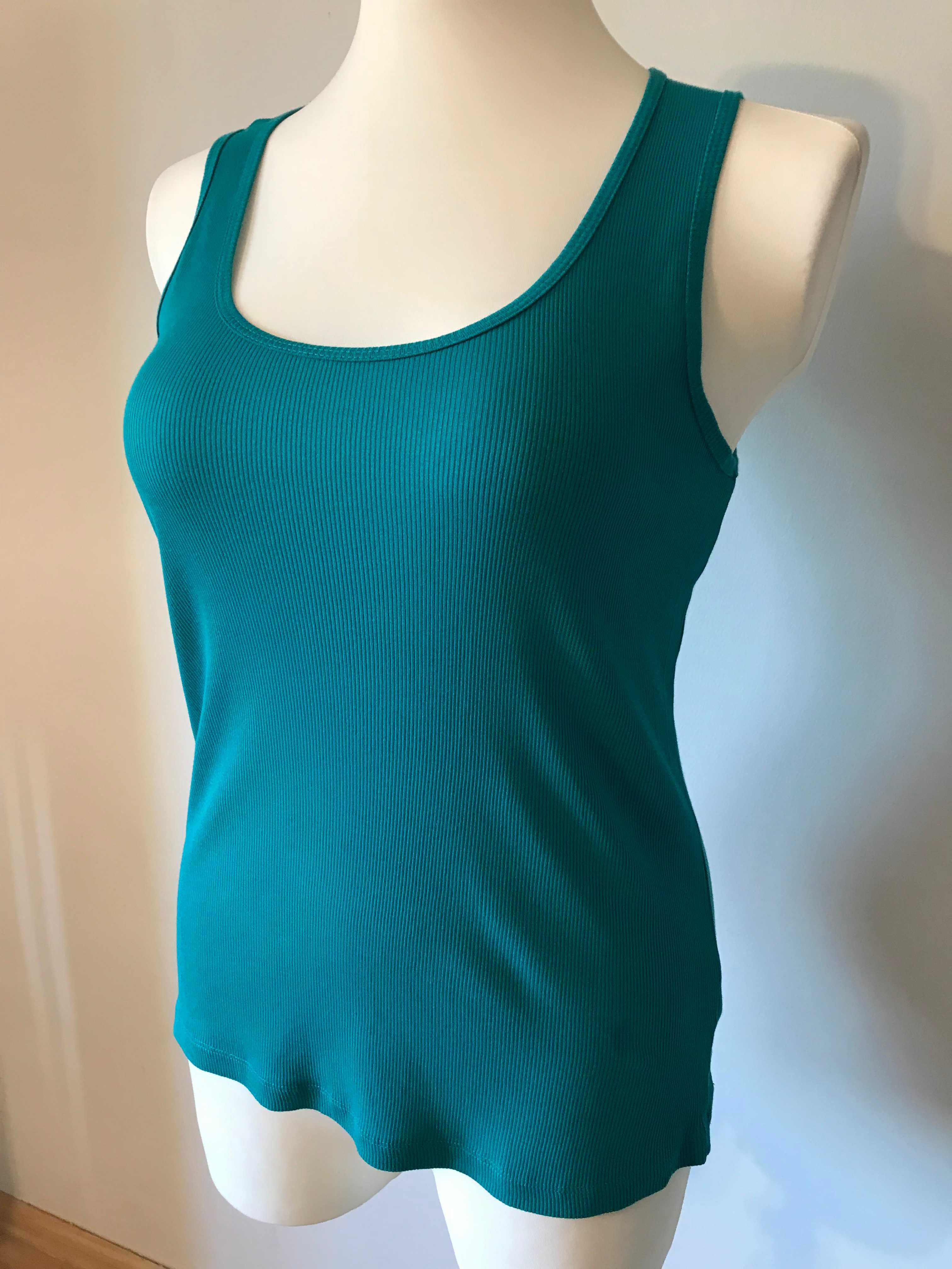 Morski zielona bluzka na ramiączkach r. 48 tank top turkusowy top