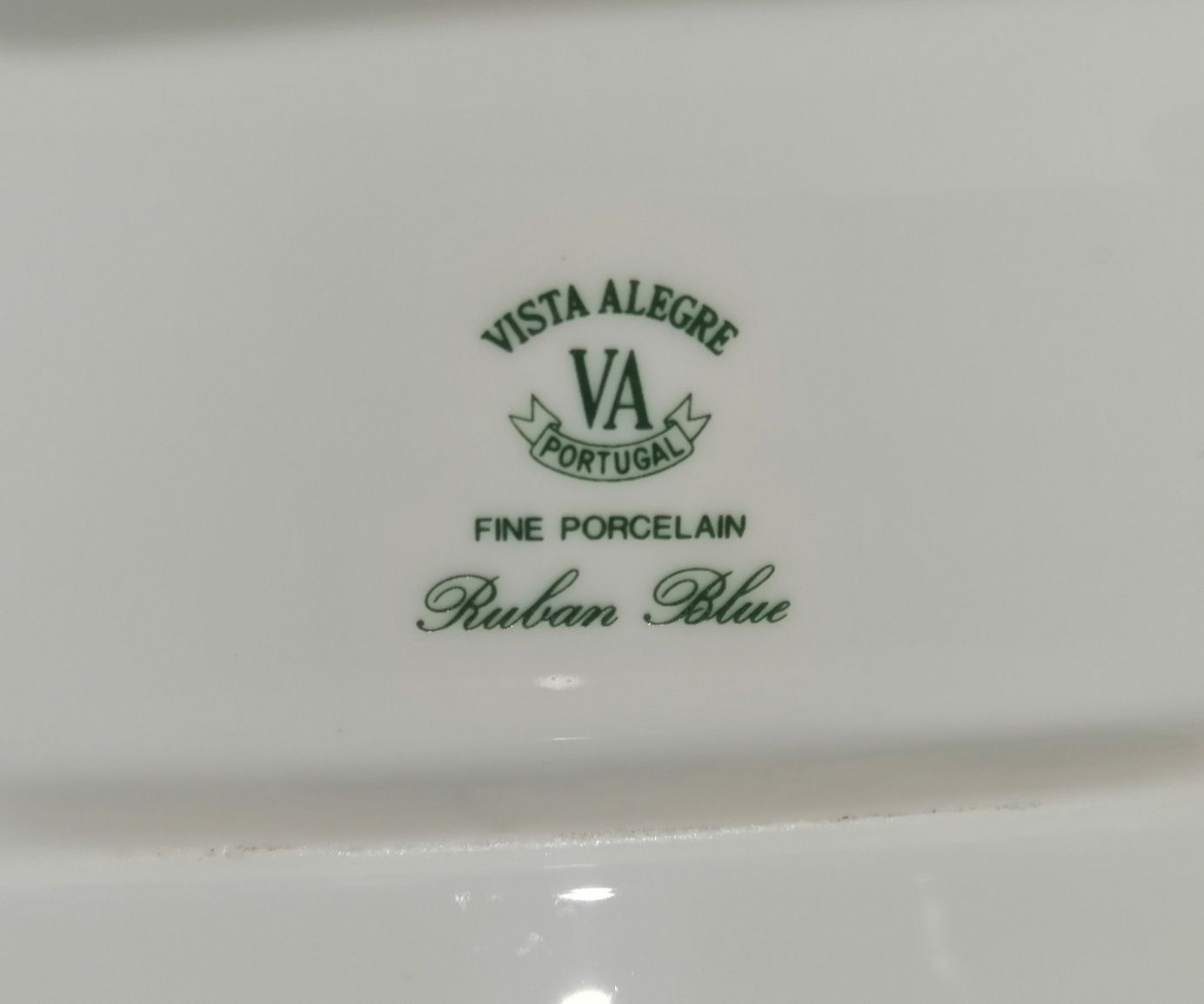 Grande Travessa loiça lacinhos azuis linha Ruban Blue fábrica VA
