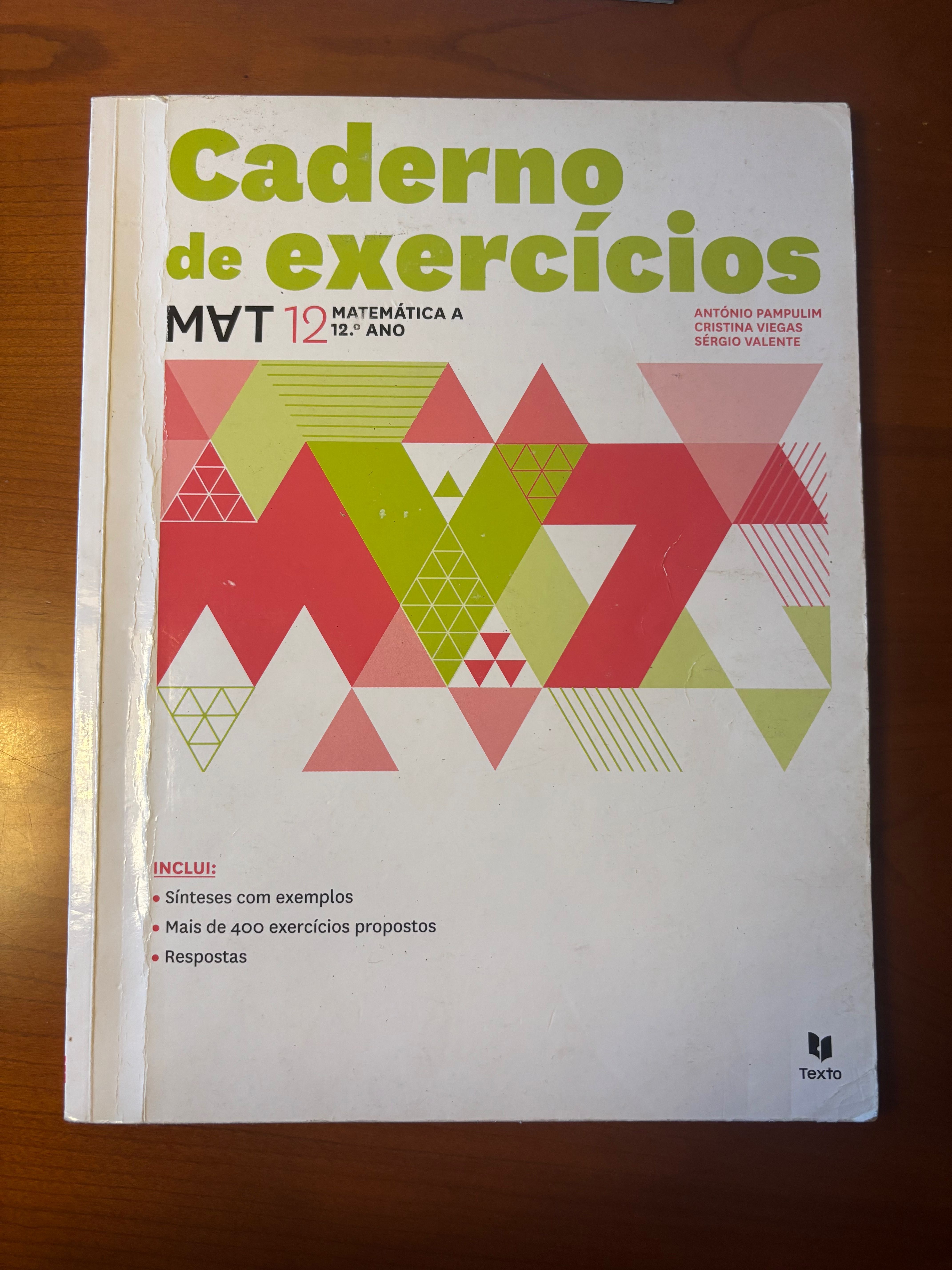 Caderno de exercícios MAT 12 da Texto