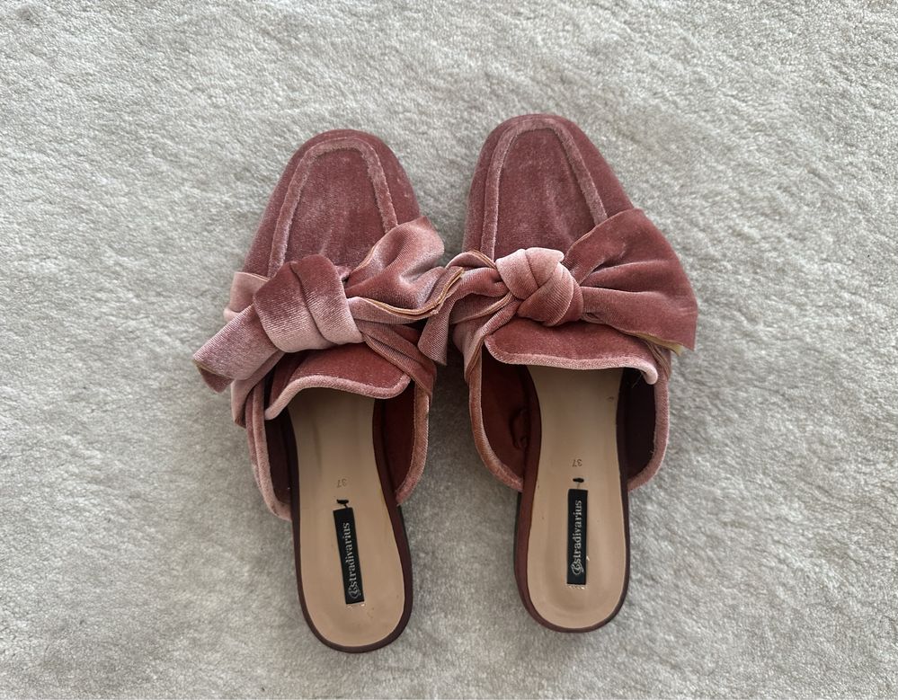 Mules Rosa Velho em veludo - stradivarius (37)
