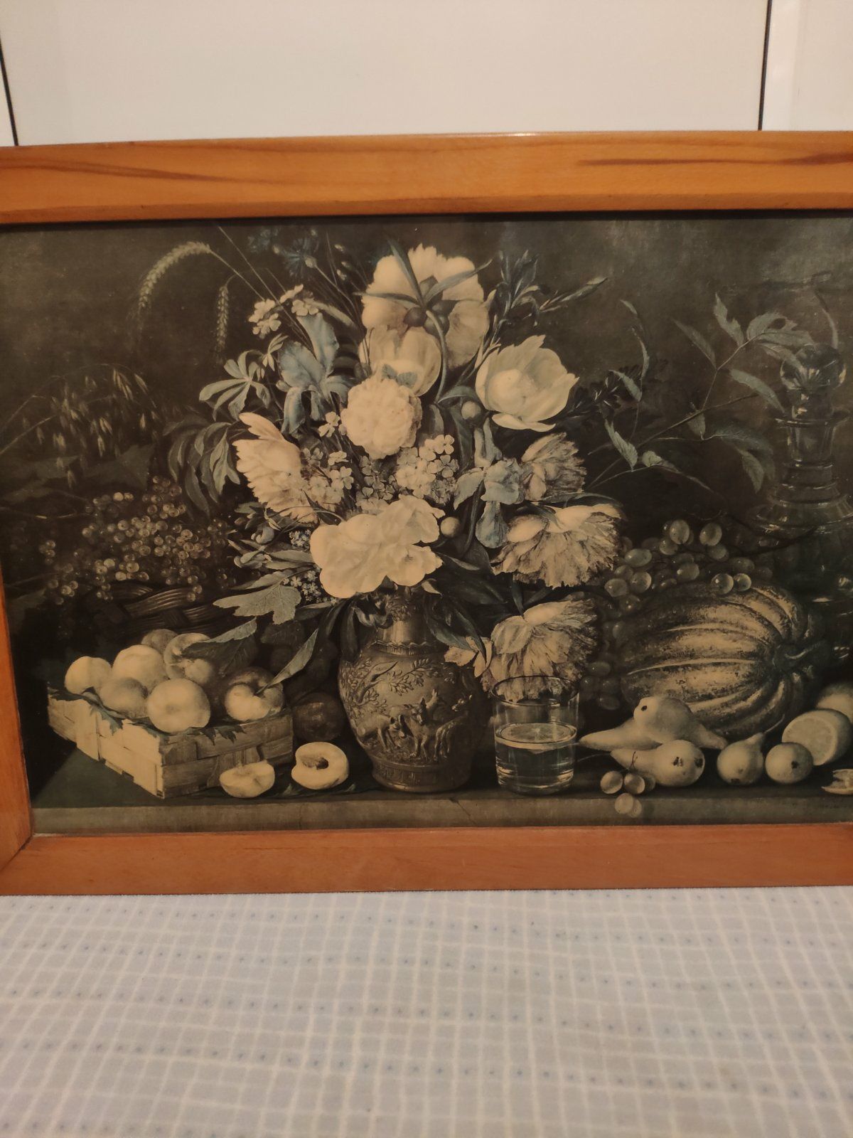 Репродукция на ледерине картины Хруцкий. Цветы и плоды