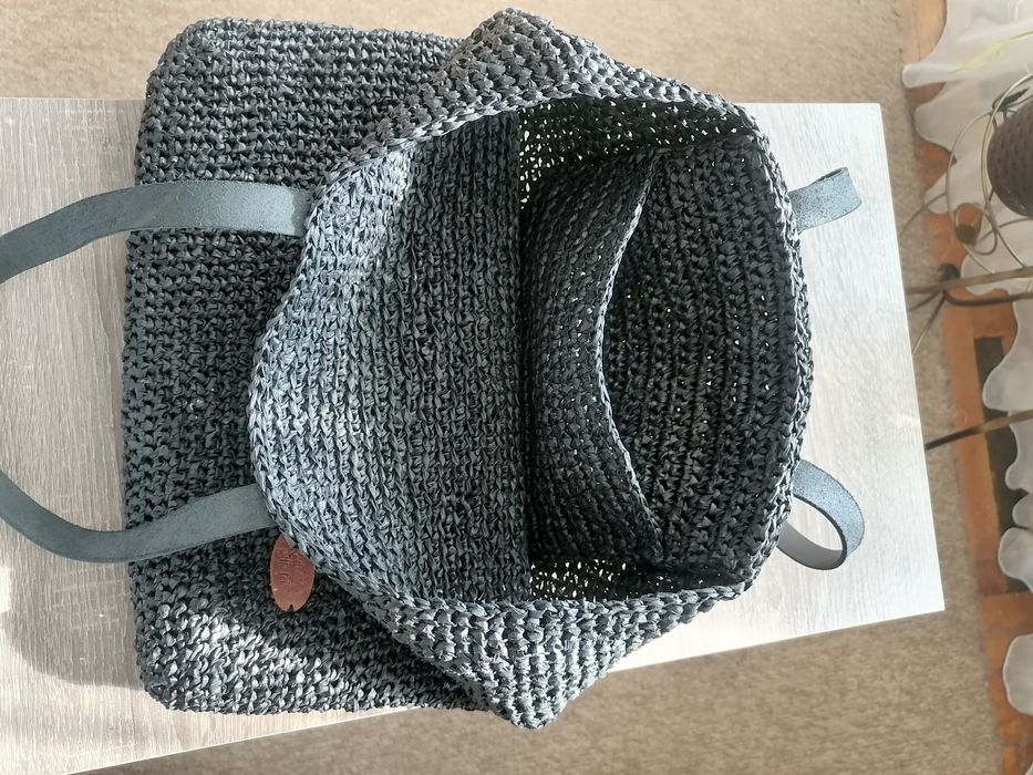 Сумка шопер из натуральной рафии