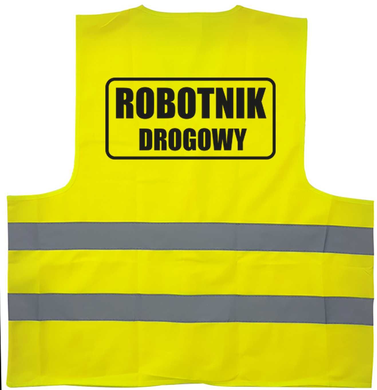 kamizelka odblaskowa, kamizelka z nadrukiem robotnik drogowy