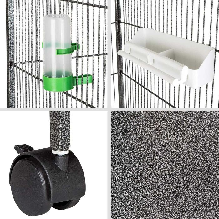 NOVO - Gaiola para pássaros com rodas, para aves, canários, periquitos