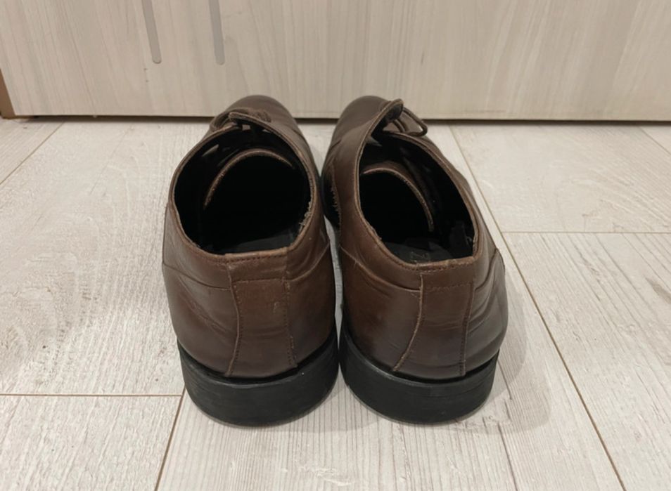 Półbuty eleganckie brązowe skórzane Kubenz 43/44