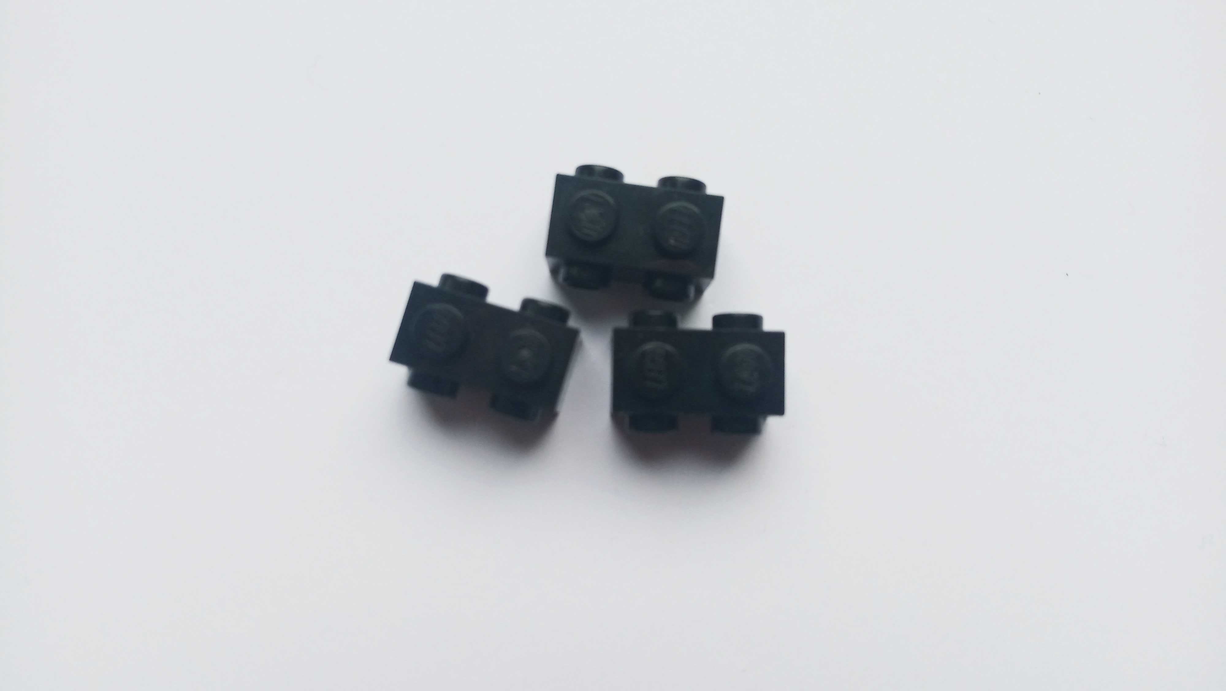 Lego 52107 z pinami dwustronnie 1x2 czarny, 3 szt