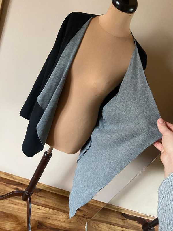 narzutka waterfall asymetria zamsz eko xxxl +size blazer zakiet