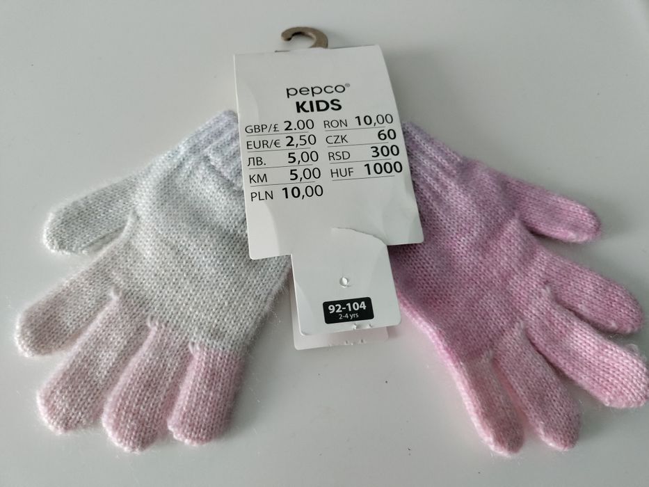 Nowe pastelowe rękawiczki - roz. 92-104