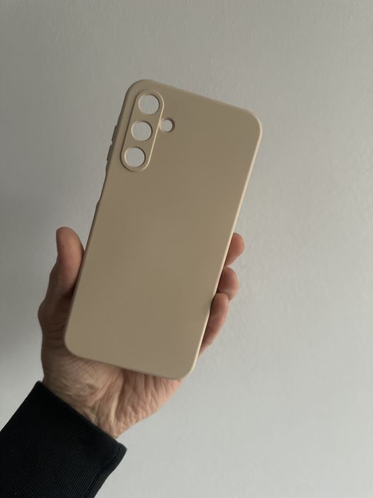 Etui plecki silicon beżowe + SZKŁO do Samsung Galaxy A15 4G / 5G