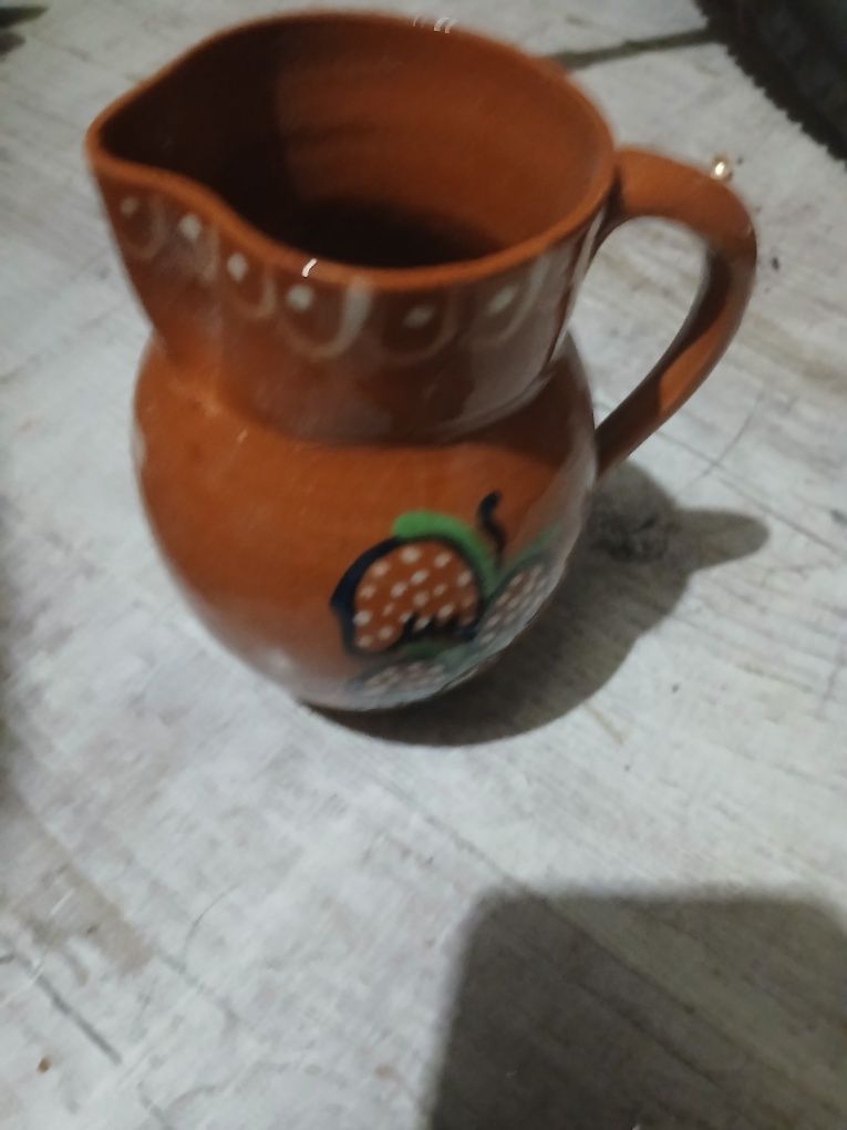 dzban gliniany vintage brązowy