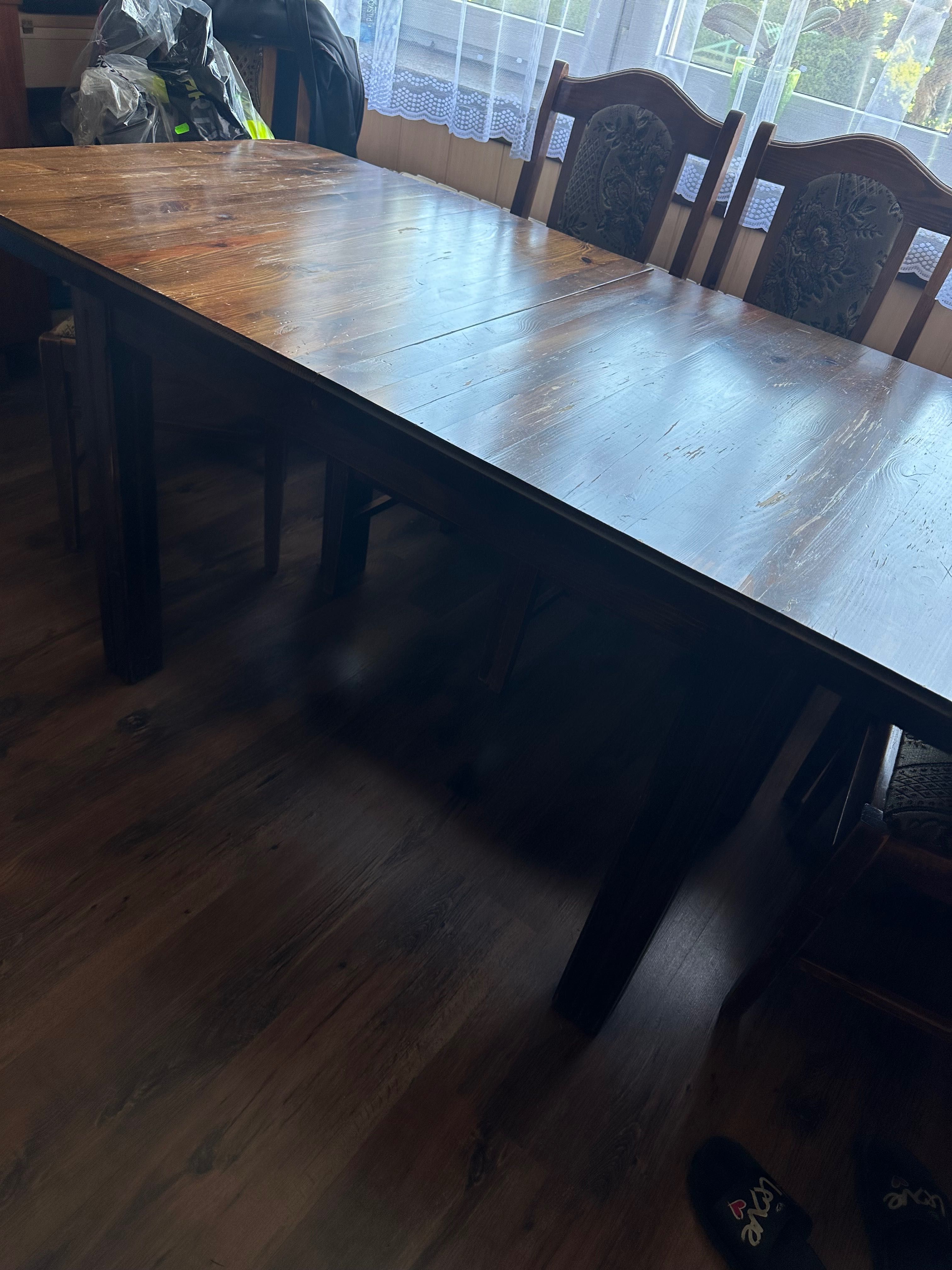 Stół sosnowy drewniany do renowacji