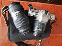 Máquina fotográfica Pentax MZ-50 com duas objetivas