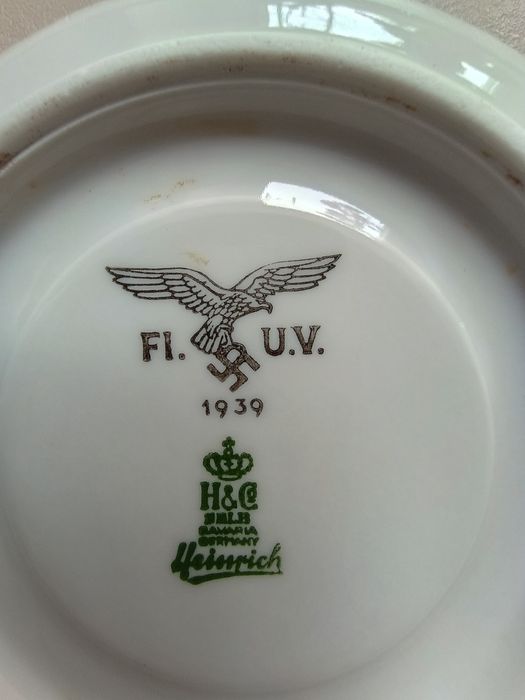Talerzyk Hutschenreuther Fl.U.V. 1939 – oryginał Luftwaffe, porcelana