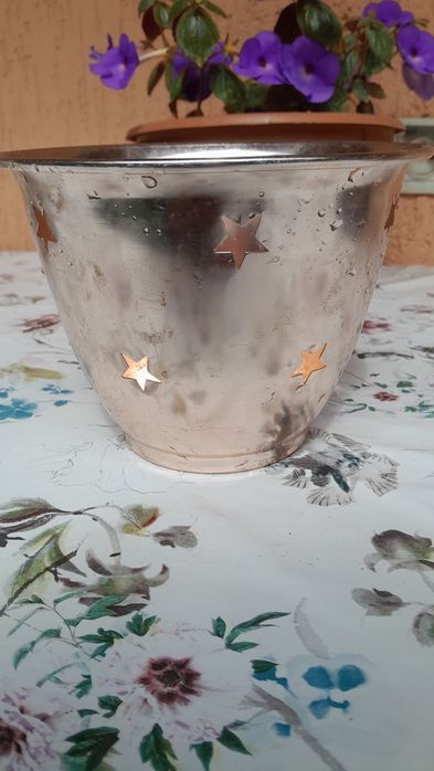 Świecznik metalowy duży