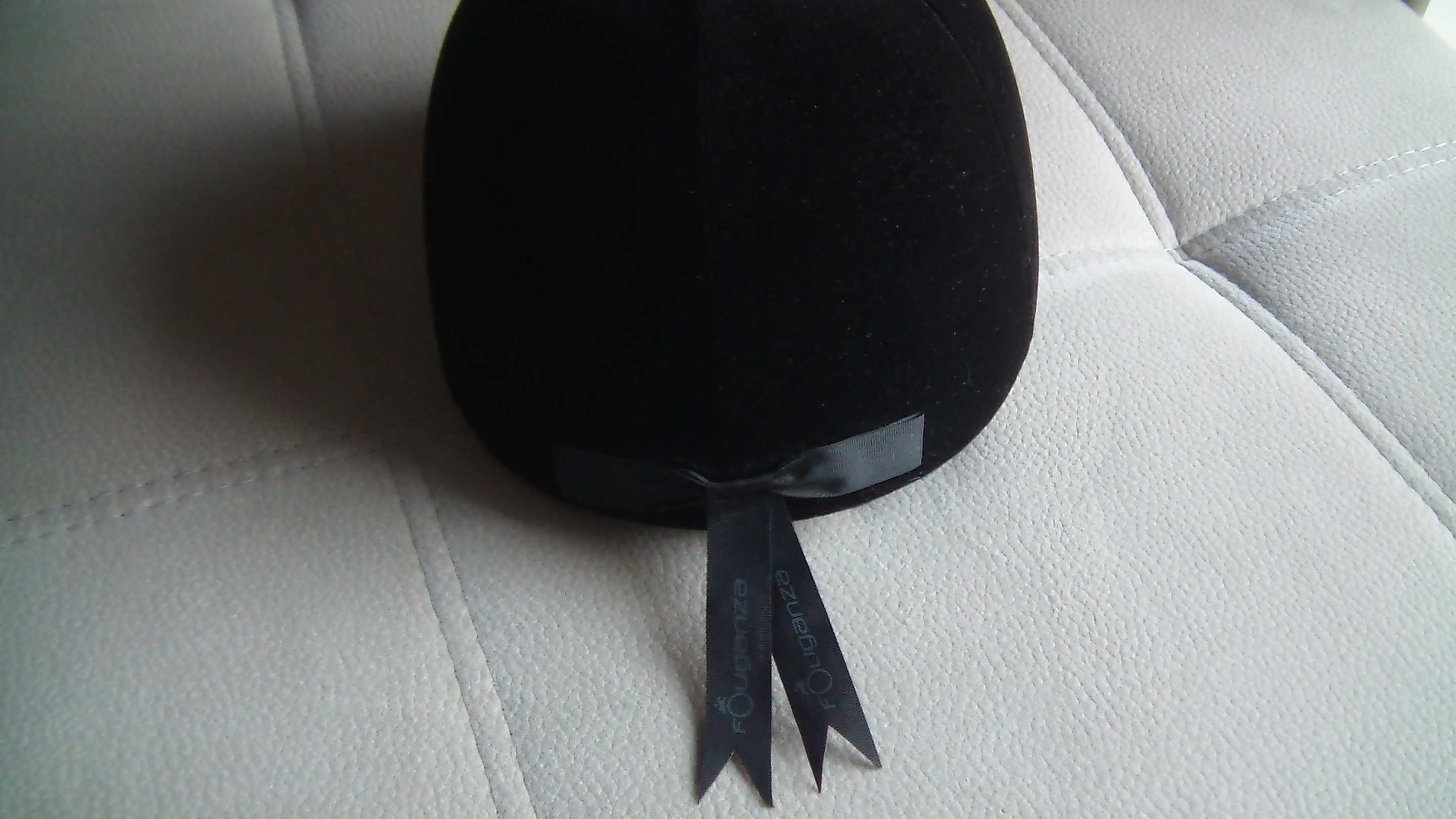 Toque /capacete de equitação Veludo Preto Fouganza tam 56