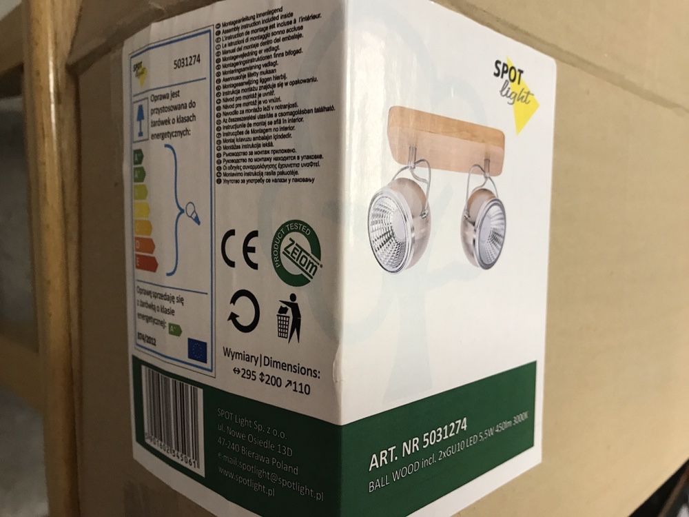 Lampa sufitowa Spot Light Ball Wood * nowa