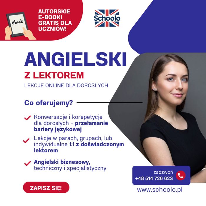 ANGIELSKI z lektorem - korepetycje i konwersacje - lekcje online