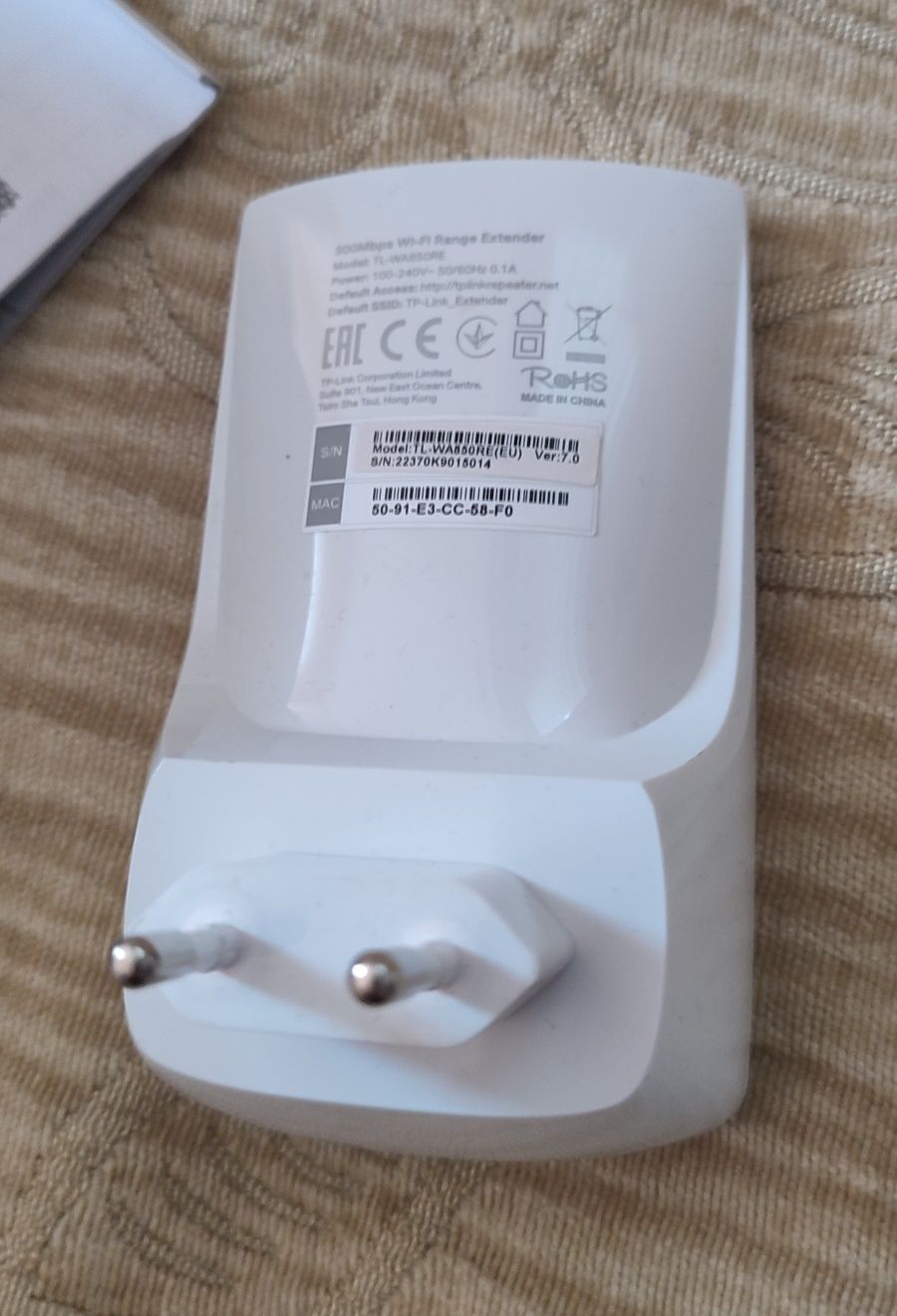 Wi-Fi range extender TP-Link N300/TL-WA850RE