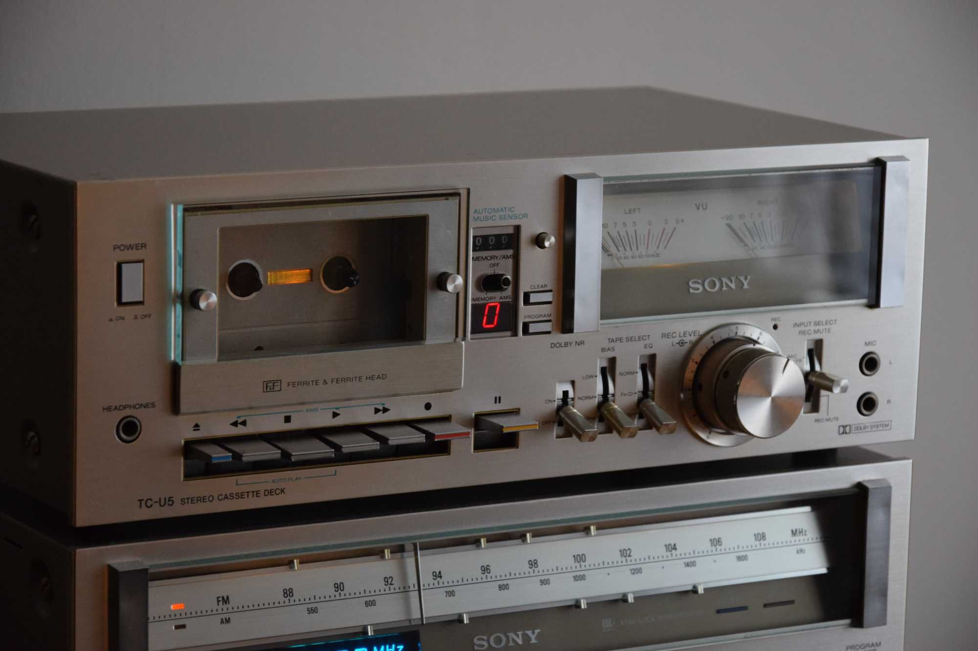 Sony TA-515, Sony ST-515, Sony TC-U5 zestaw stereo vintage, wychyły.