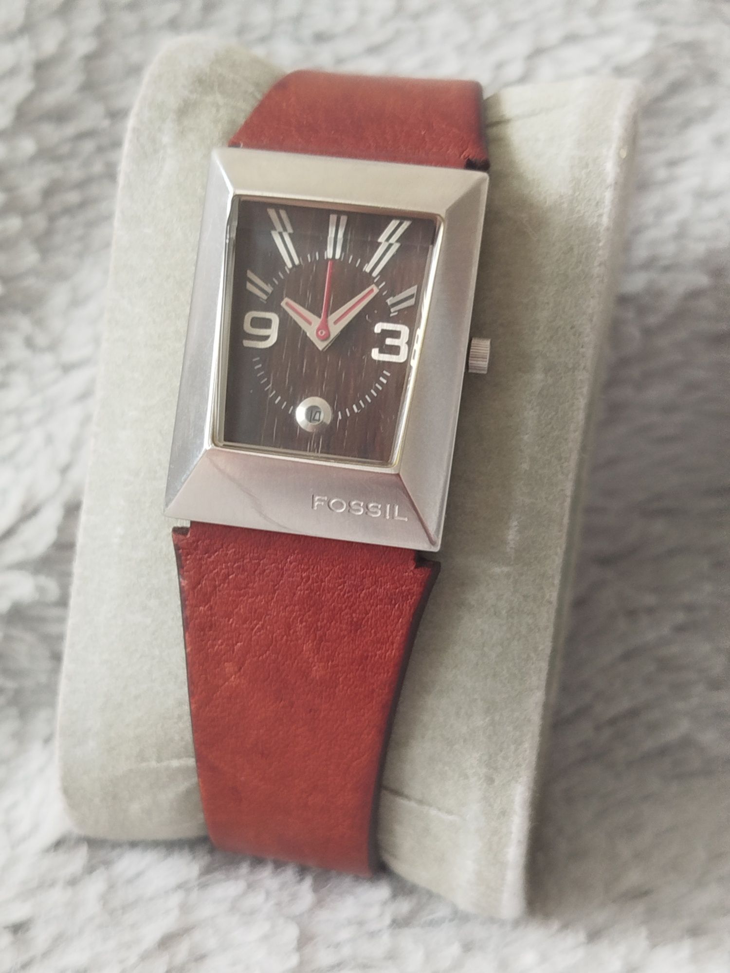 Zegarek Fossil Quartz Tank JR-9407 silver brown vintage old money