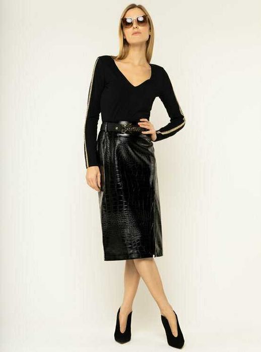 GUESS Damska bluzka z ozdobnymi łańcuszkami "M"