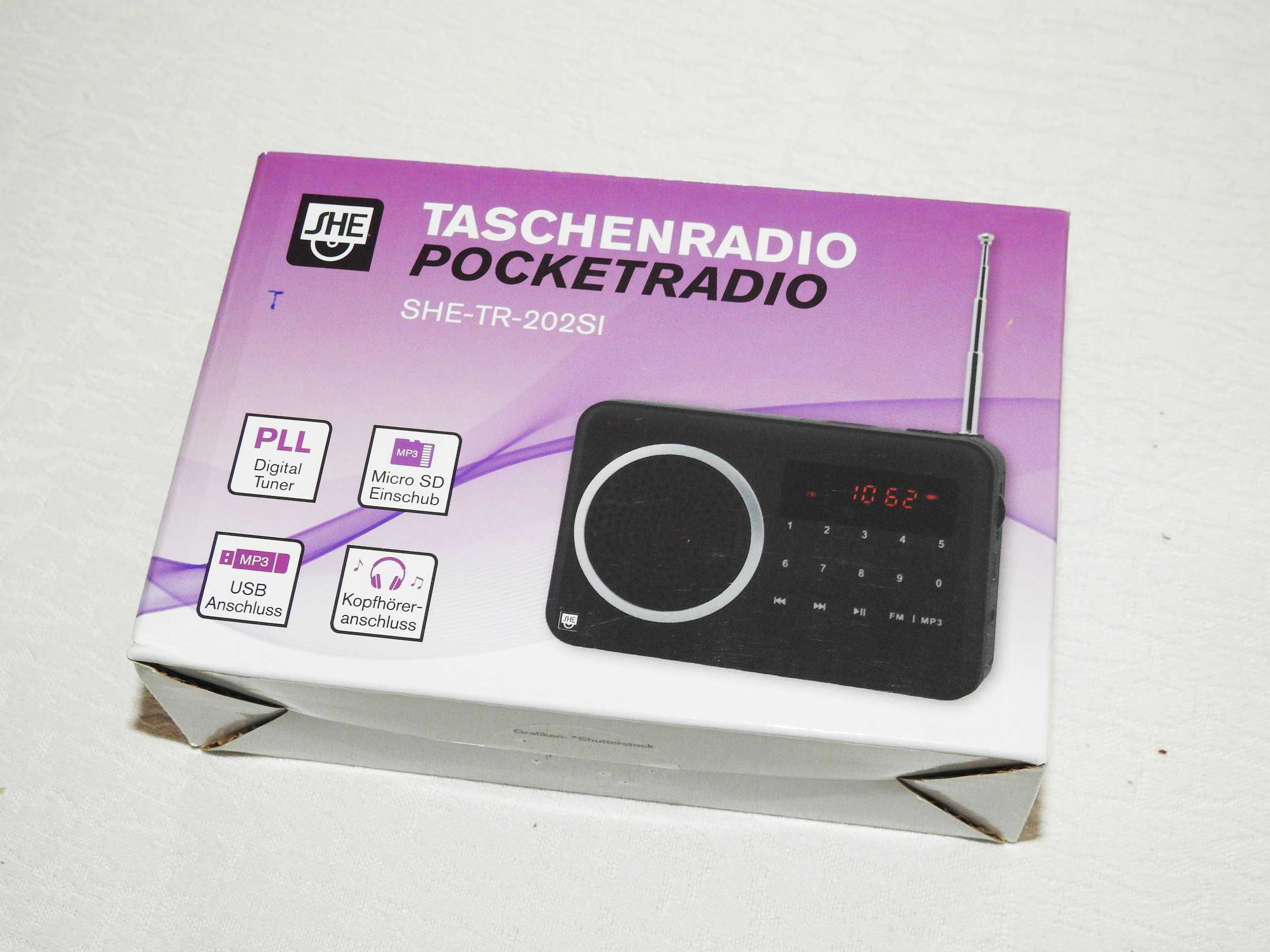Przenośne radio kieszonkowe pocketradio FM + USB MP3 MicroSD
