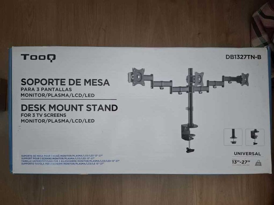 Braços para 3 monitores - TOOQ - DB1327TN-B