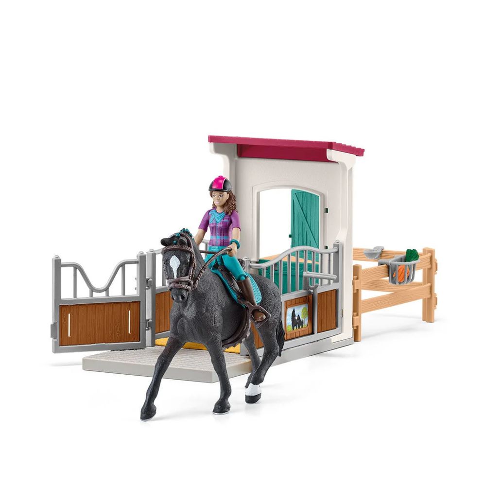 Стойло с Лизой и Шторм Schleich шляйх 42709 конюшня