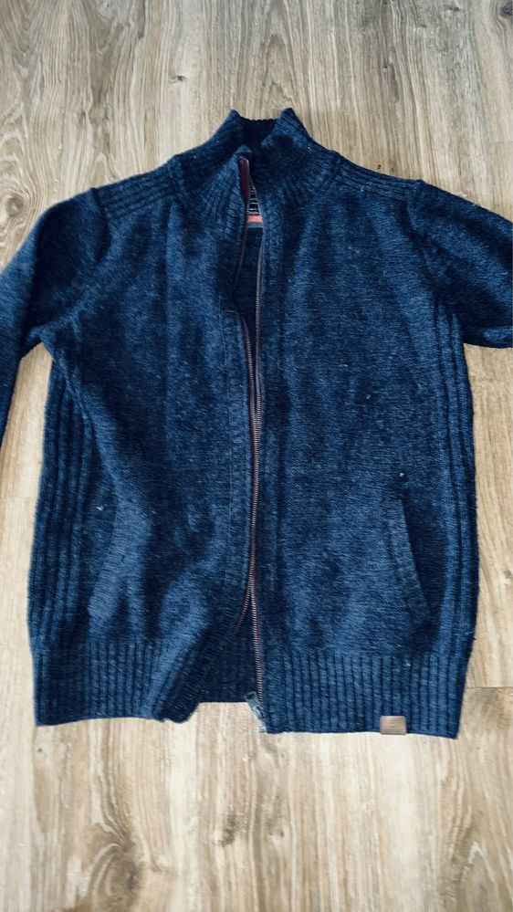 Sweter męski kardigan kieszenie 30% wełny rozmiar L x2