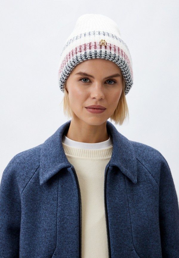 Продам новую женскую шапку Tommy Hilfiger Varsity Ski AW0AW16636 Écru