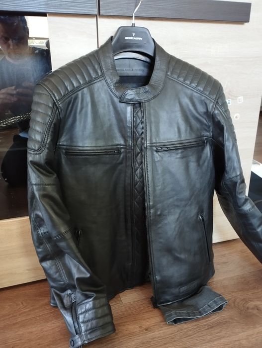 Kurtka motocyklowa skórzana Rebelhorn Hunter 2, kask HJC RPHA 71 ,