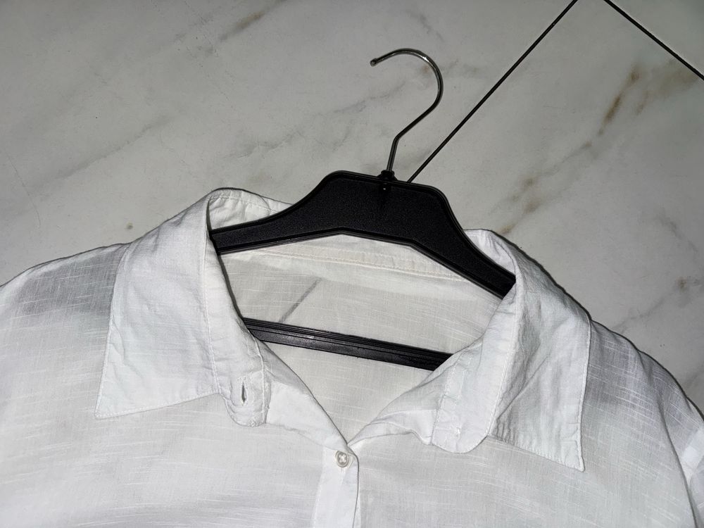 Женская белая коттоновая рубашка платье H&M  54-56 XXL-XXXL (18-20)