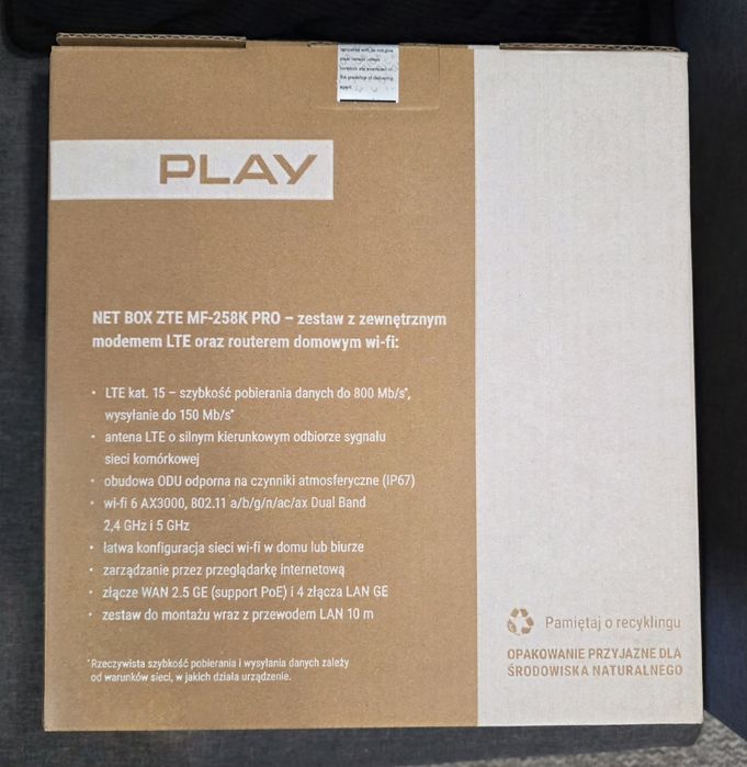 NOWY Netbox, odu-idu ZTE MF-258K Pro