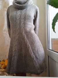 Тепла сукня светр колір капучіно шерстяной махер широка горловина