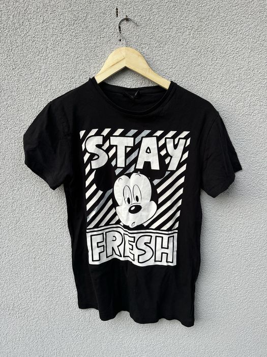 Disney myszka miki czarna koszulka z nadrukiem S